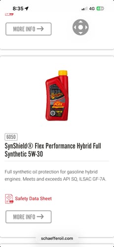 Customer photo review of 6530-012 SynShield® All Performance Full Synthetic 5W-30