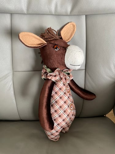 Customer photo review of Donkey Cuddle Doll PDF Pattern