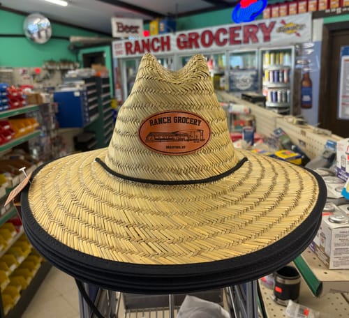 Customer photo review of Custom Straw Hats Leather Patches
