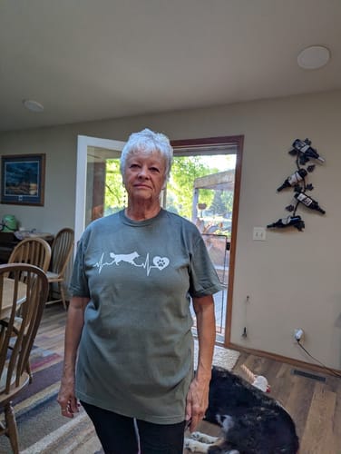 Customer photo review of Border Collie Heartbeat T-Shirt