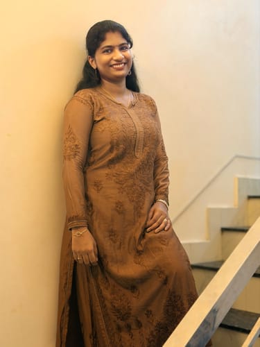 Customer photo review of Ruhaab Chocolate Brown Pure Chanderi set