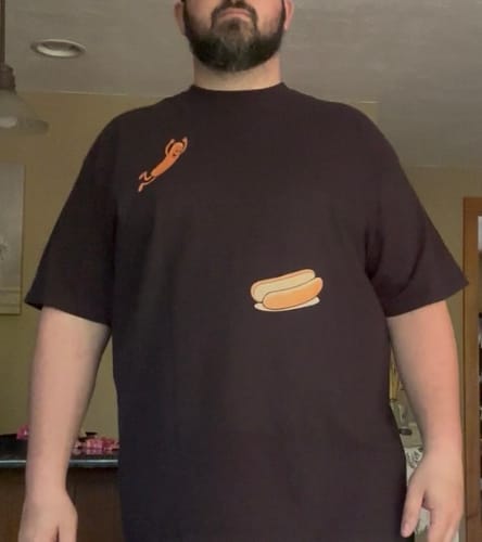 Customer photo review of Hotdog Dive — Premium Tee