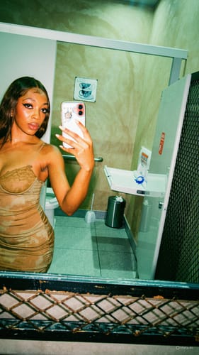 Customer photo review of Mula Print Mesh Underwire Bustier Mini Dress