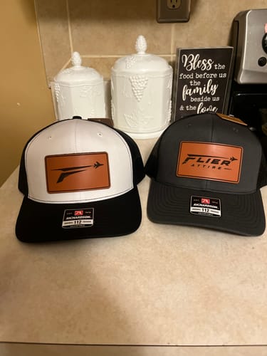 Customer photo review of Richardson 112 Genuine Leather Patch Hats Laser Engraved