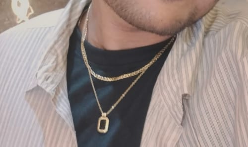 Customer photo review of Black Onyx Two Layer Necklace