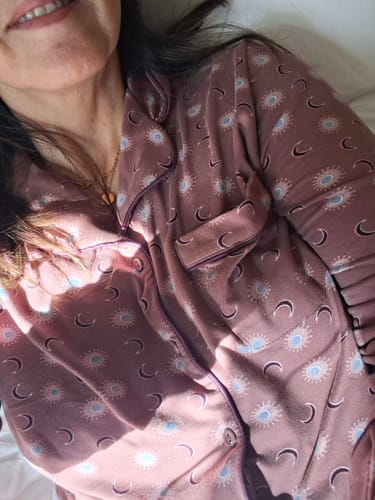Reseña con foto de un cliente sobre Set Pijama Soles Y Lunas Dreamy