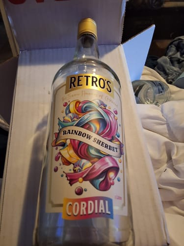 Customer photo review of Retro's Rainbow Sherbert Cordial 1 Litre