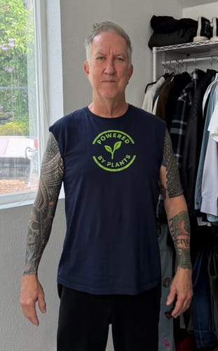 Customer photo review of Powered By Plants Green T-Shirt