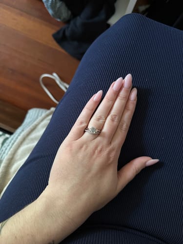 Customer photo review of 3-Stone 1ct Emerald Cut CZ Ring in Sterling Silver