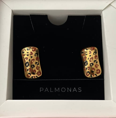 Customer photo review of Wild Leopard Print Stud Earring