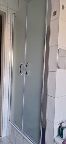 Customer photo review of Duschtür Nische mit Pendeltür, Duschkabine Nischentür Dusche - Satiniertes Glas