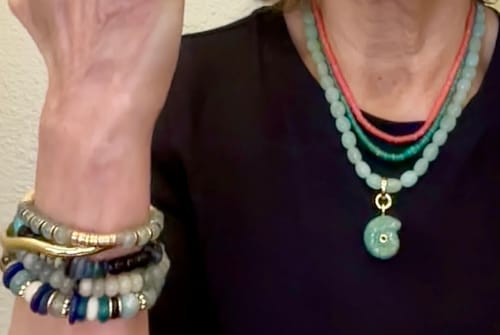 Customer photo review of Blue Liora Necklace Set