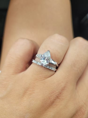 Customer photo review of Solitaire 1.8ct Pear CZ Ring in Sterling Silver