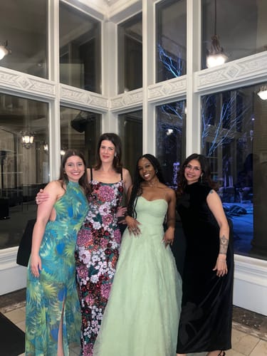 Customer photo review of Archer A-line Corset Gown by Bariano - RENTAL