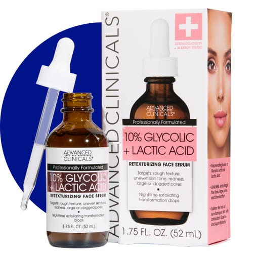 Customer photo review of Advanced Clinicals Glycolic Acid Serum – Smoothing AHA Exfoliator 52 ml