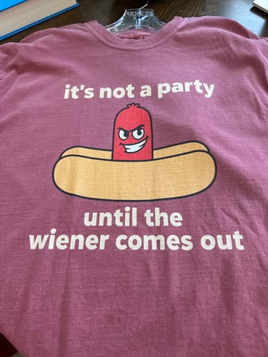 Customer photo review of Not a Party — Premium Tee