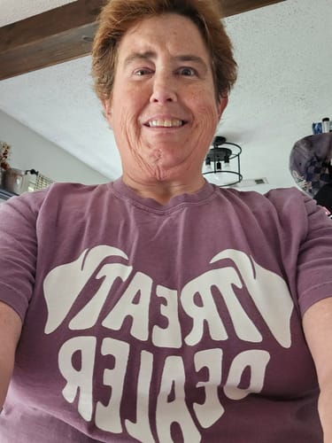 Customer photo review of Treat Dealer Ears T-Shirt