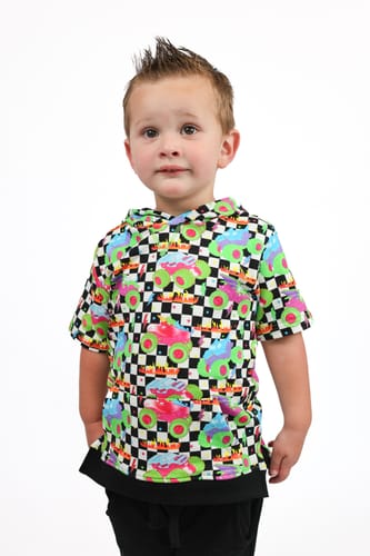 Customer photo review of Ready, Check Glow French Terry Hooded Shirt