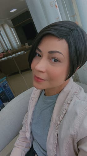 Customer photo review of Peruca Wig Erika Castanho Escuro Franja