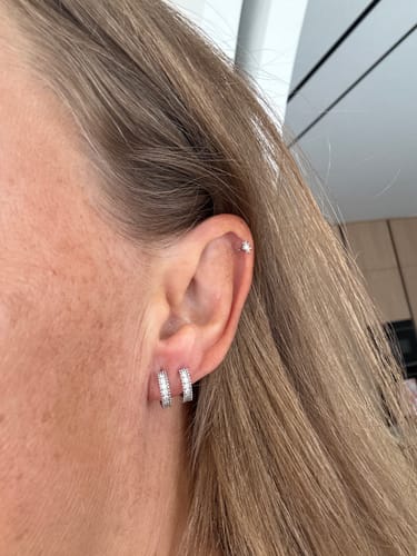 Customer photo review of Janan Moissanite Earrings
