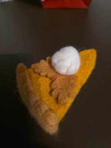 Customer photo review of Felt Pumpkin Pie Slice