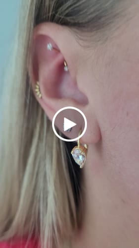 Customer video review of Solitaire 2.6ct Pear CZ Leverback Earrings in Sterling Silver