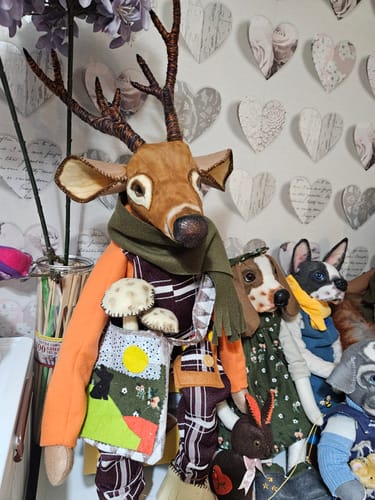 Customer photo review of Deer Doll PDF Pattern Approx 46cm Seated (Including Antlers)