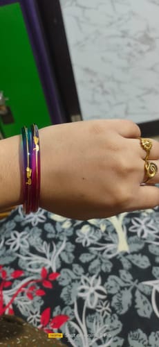 Customer photo review of "Mayur A Colorful Peacock Style!" - 916 22k Gold Bangles (Multicolour)