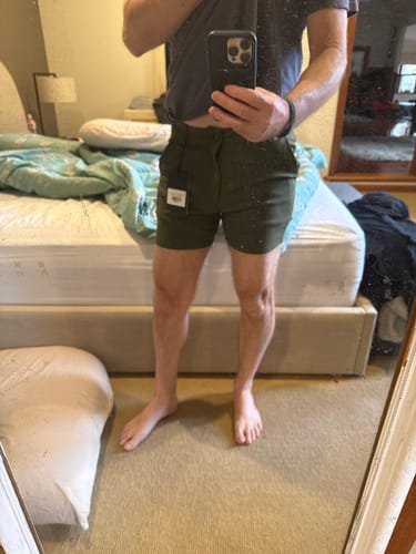 Customer photo review of Ultra-Stretch 5" Chino Shorts - Olive