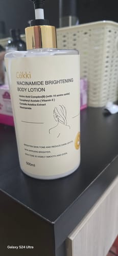 Customer photo review of Niacinamide Brightening Body Lotion 500ml