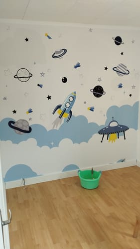 Customer photo review of Papier Peint Espace Espace et Nuage
