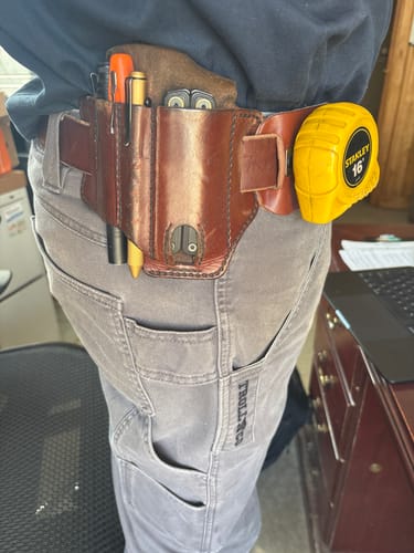Customer photo review of Original Heritage Leather Work Belt – 1½″ (Rich Brown)