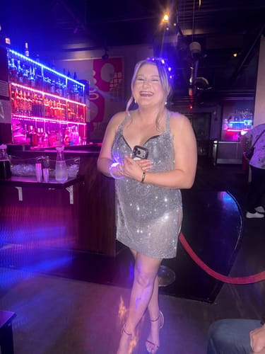 Customer photo review of Crystal Love - Pink Diamante Chainmail Dress