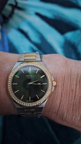 Customer photo review of Loyal Maritima Women's 36mm Stainless Steel & Yellow IP Quartz Watch