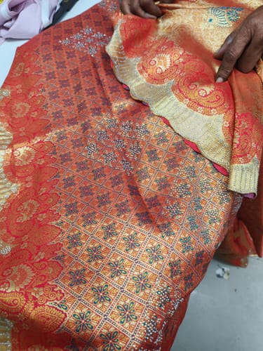 Customer photo review of Kanjivaram Silk Saree with Diamond Work
