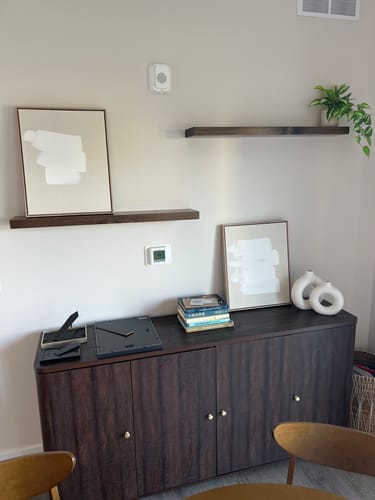 Customer photo review of Rustic Floating Shelves