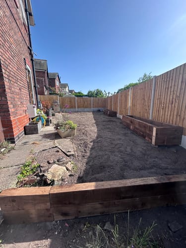 Customer photo review of 2.4m Brown Treated Garden Sleeper 200 x 100mm