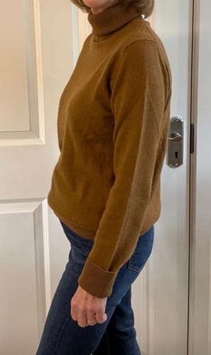Customer photo review of Cinnamon Brown Cashmere Polo Neck Jumper Medium