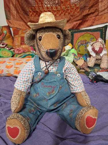 Customer photo review of Overalls For Memory Bear PDF Pattern