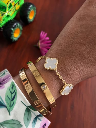 Customer photo review of Camilla Bracelet - Gold + White
