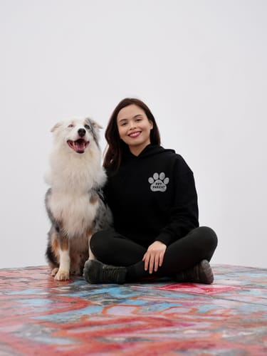 Customer photo review of Black Rhinestone Pullover Hoodie