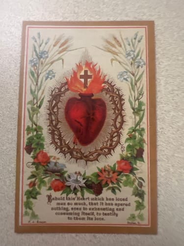 Customer photo review of Holy Card Sacred Heart of Jesus – pack of 10/100/1000 – Restored Vintage Holy Card