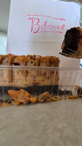 Customer photo review of Peanut Butter Butterfinger Cheesecake - Single slice