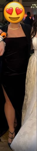 Customer photo review of Domino Gown in Burgundy by Black Halo - RENTAL