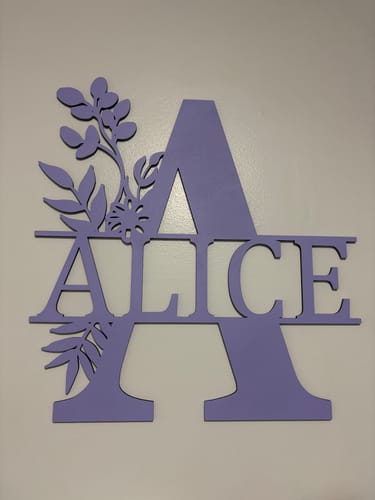 Customer photo review of Monogram Letter With Name Floral Wreath