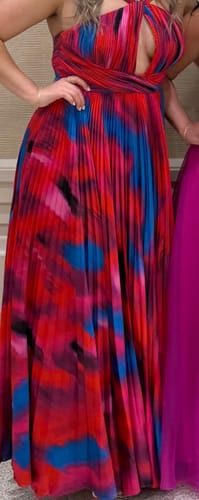 Customer photo review of Fire and Ice Halter Gown by AMUR - RENTAL