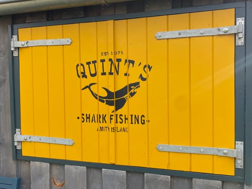 Customer photo review of Quints Shop (Jaws) Stencil