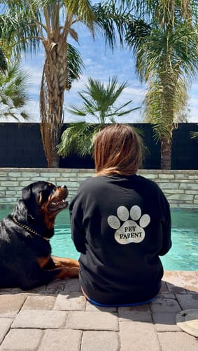 Customer photo review of Black Rhinestone Sweatshirt