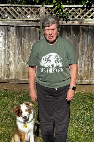 Customer photo review of Australian Shepherd Herd You T-Shirt