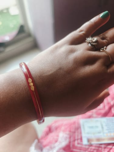 Customer photo review of “22k Hallmark Red Divya Shringar Bangle” (2 pis)